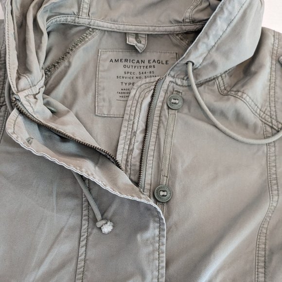 AMERICAN EAGLE OUTFITTERS Women's Hooded Military Utility Jacket  Size S  Green - Picture 3 of 6